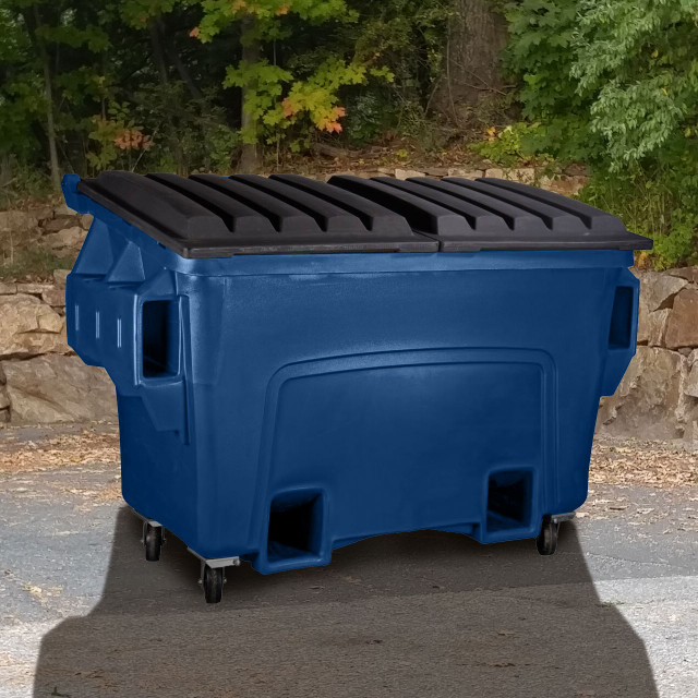 Admiral 4 cu. yd. Quad Pocket Plastic Dumpsters w/ lid & castors